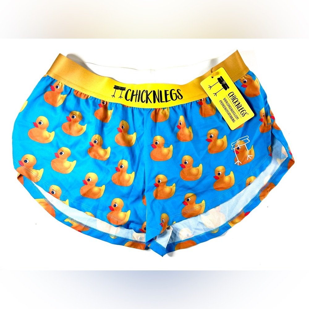Chicken Legs Women’s Ducky Split Shorts All Over Rubber Duck Print Running Large